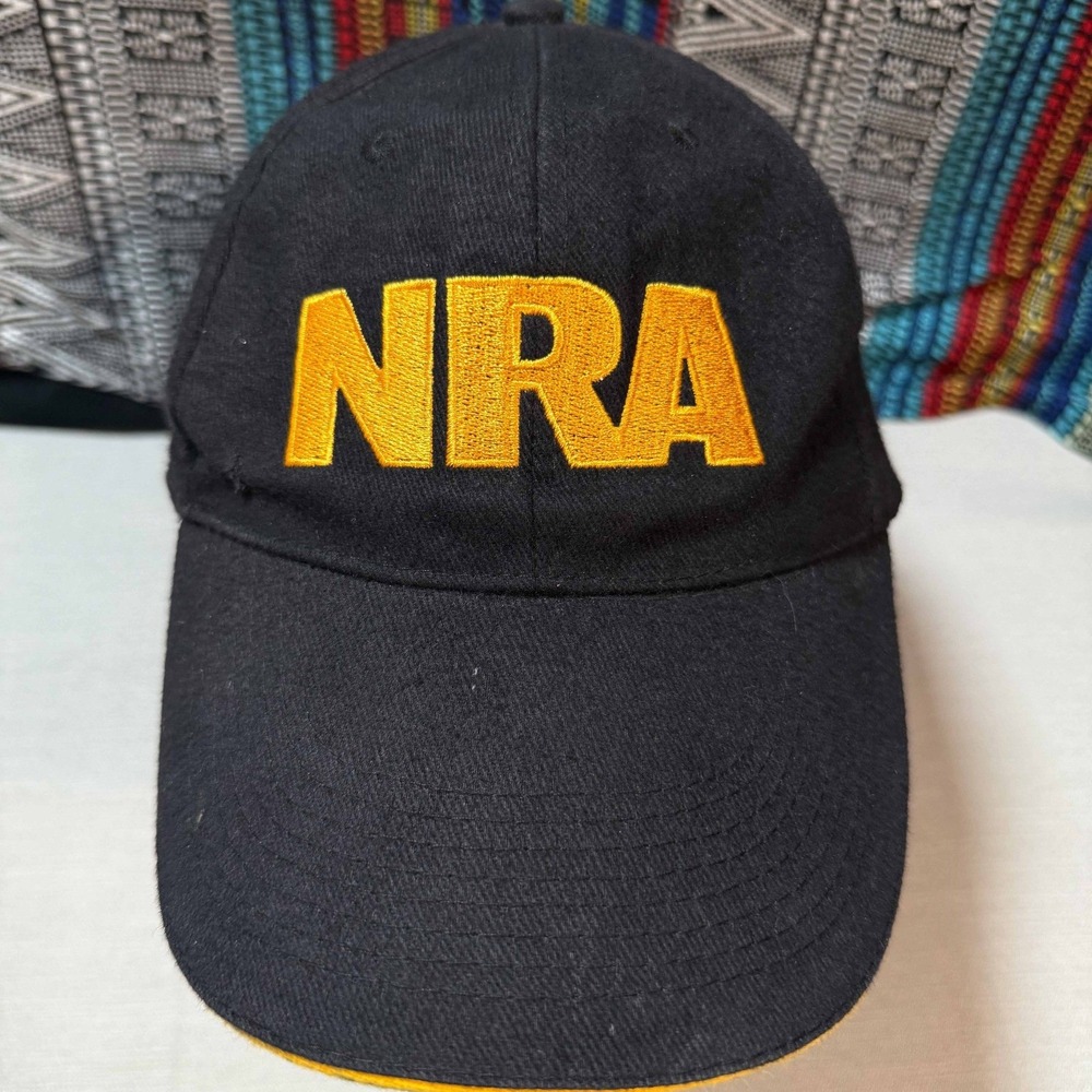 NRA Embroidered Baseball Cap Hat Black Yellow Adjustable Cotton Streetwear